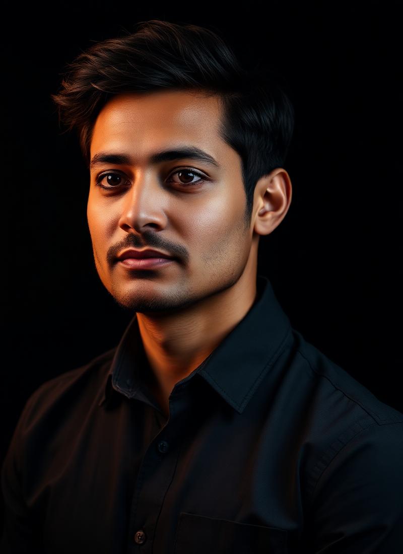A calm man with healthy hair