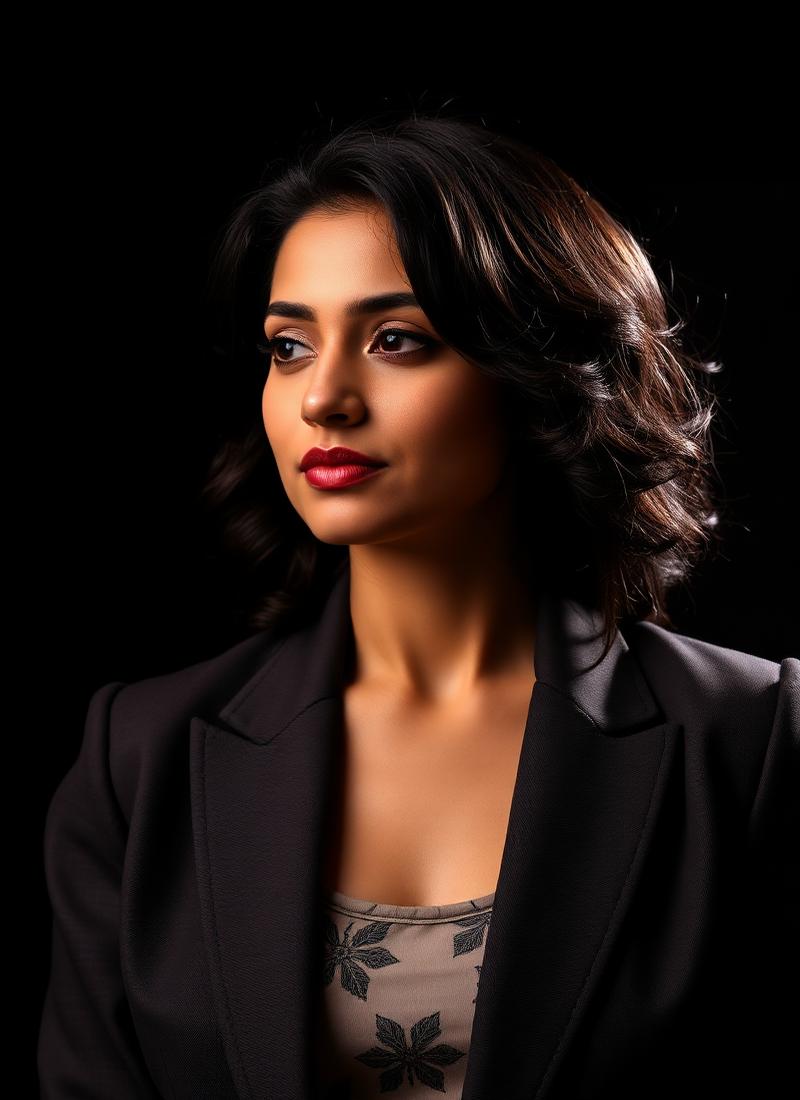 A calm woman with healthy hair